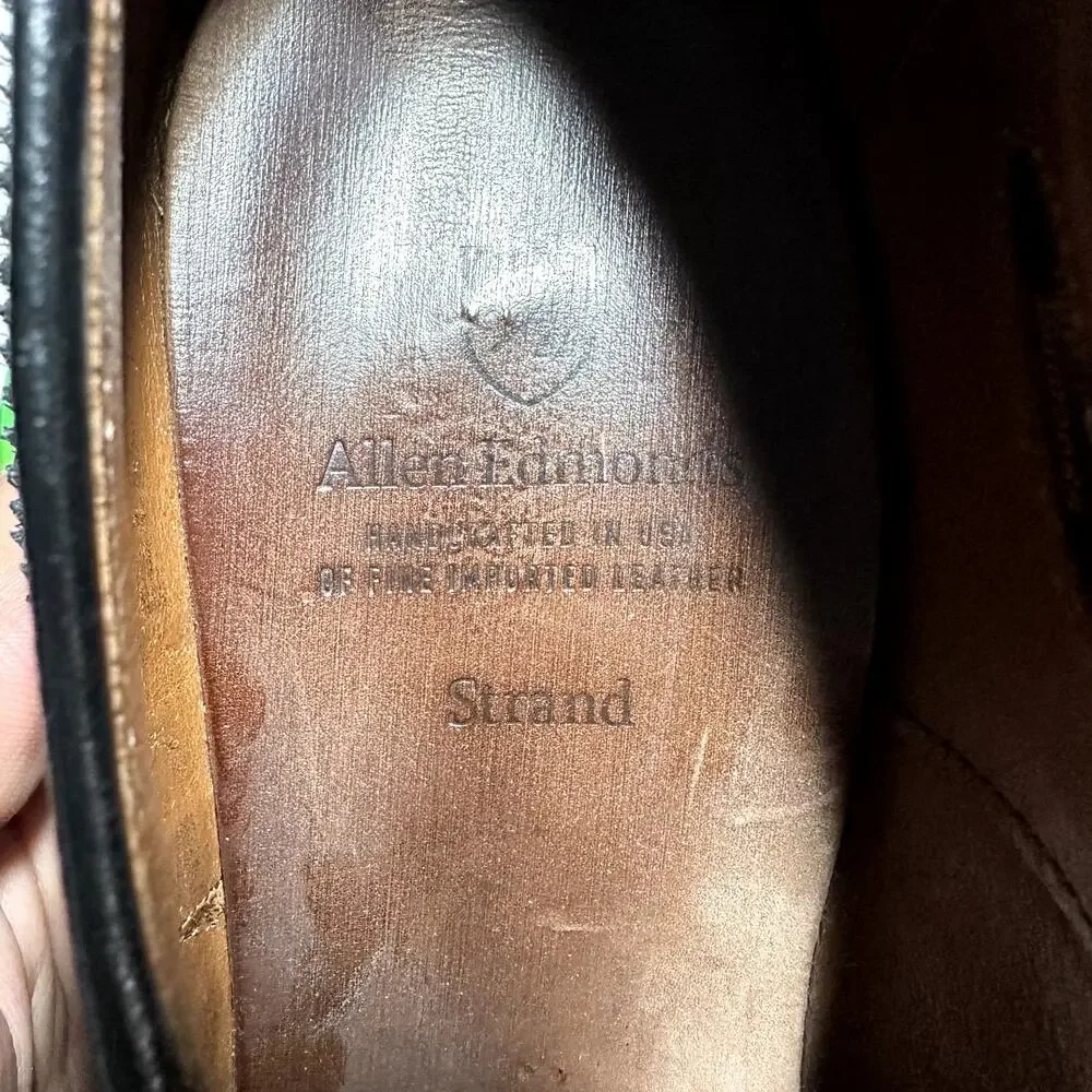 Allen Edmonds Strand Oxford Made in USA Shoes Cap Toe Lace Up Leather Black 9